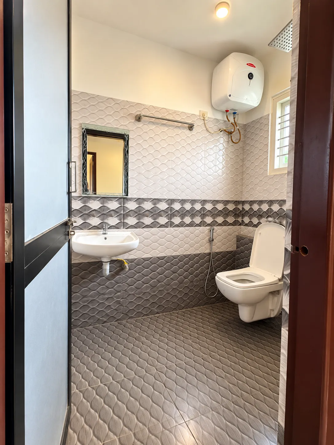 Modern Patterned Tile Bathroom